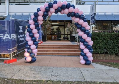 balloon standard arch for St. Aidan's Anglican girls school