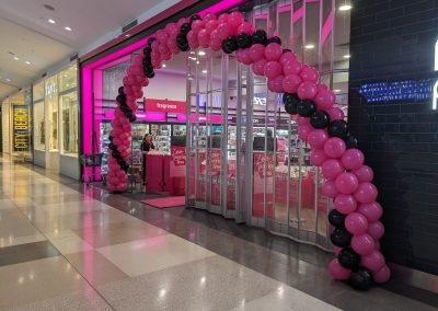 balloon arch brisbane pink and black